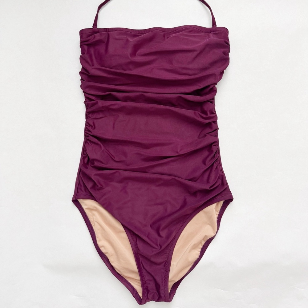 NEW J.CREW Ruched Bandeau One-piece Swimsuit -Size 6